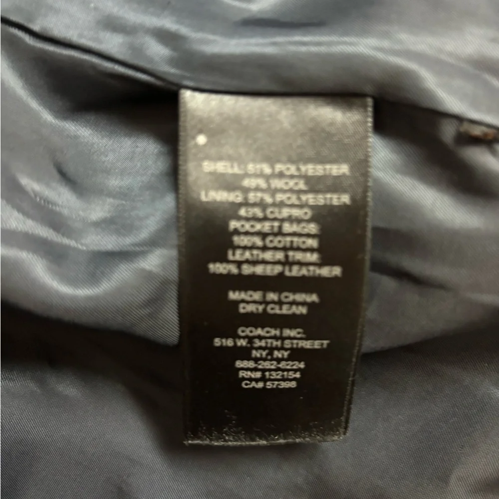 Coach Women's Navy Wool PeaCoat - Picture 3 of 4